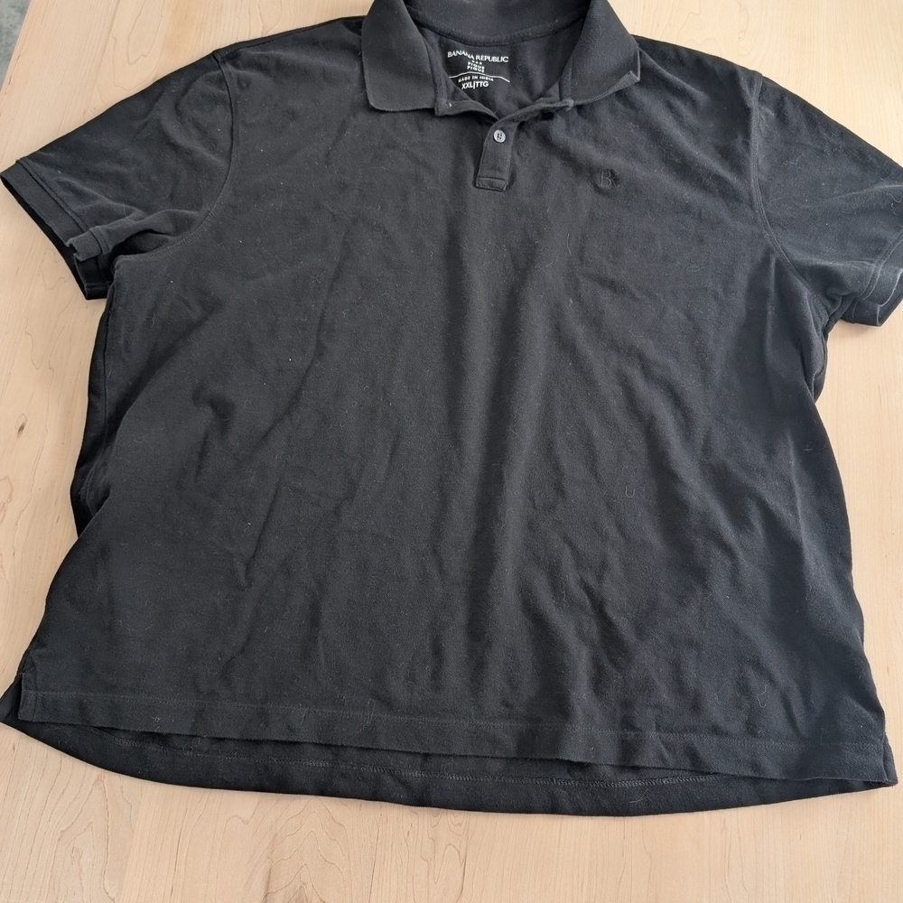 Banana Republic XXL Black Polo Shirt Classic Design Soft Fabric